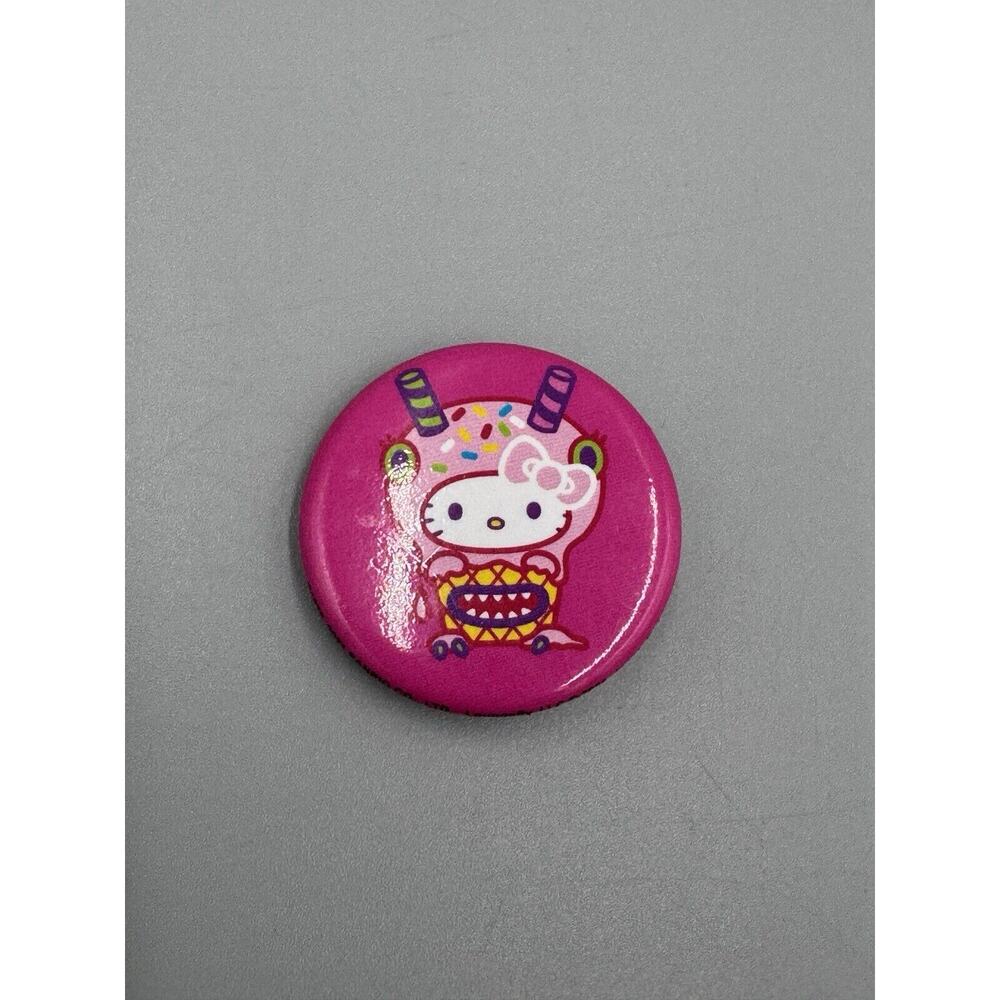 Hello Kitty In Hoodie Pink Small 1” Button Pin